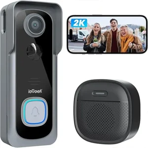 2K Wireless Video Doorbell with Motion Detection