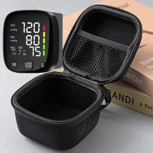 Wrist Blood Pressure Monitor with Case, English Voice & Pulse Meter