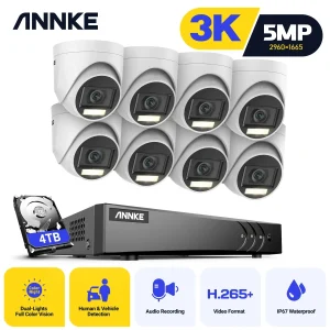5MP DVR Security Camera System with 8 PIR Weatherproof Cameras